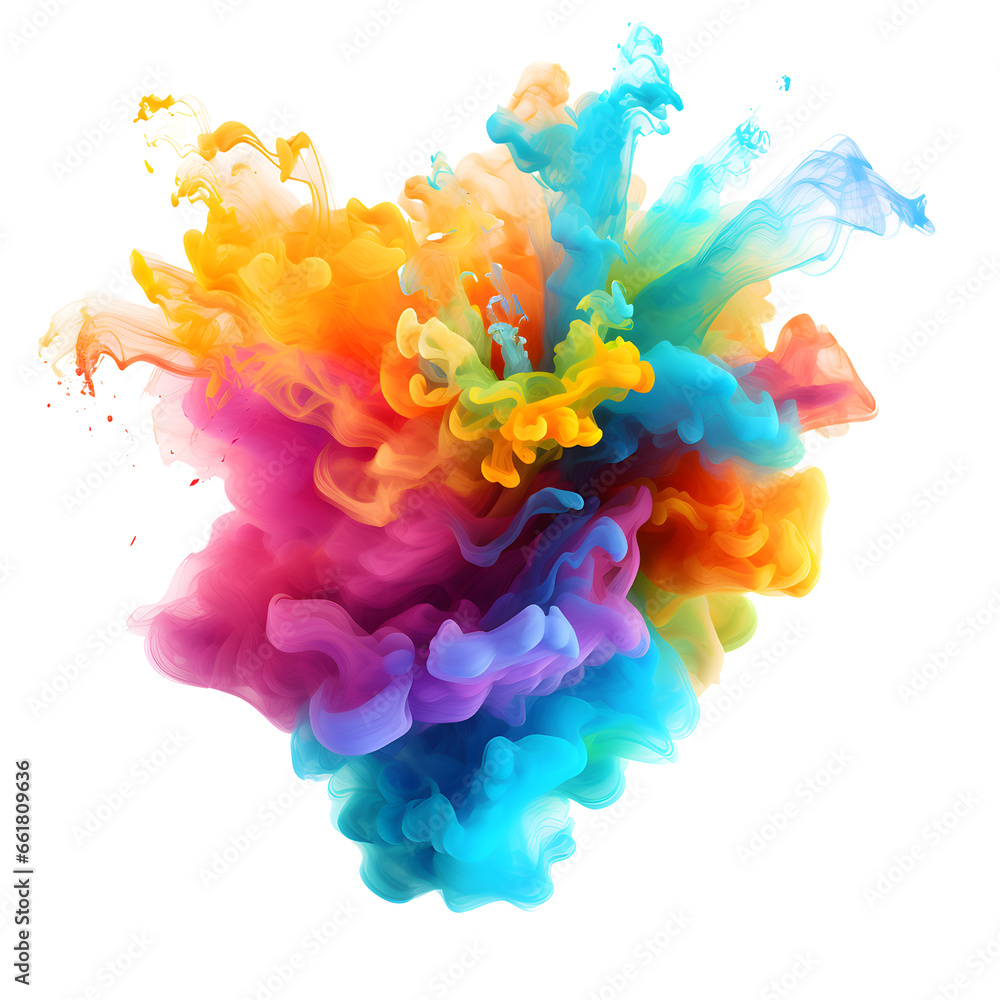 Vibrant Rainbow Paint Smoke Burst on Transparent Background. Colorful Explosive Art for Design Projects. High-Quality Isolated Image. Vibrant Rainbow Paint Smoke Burst on Transparent Background. Colorful Explosive Art for Design Projects. High-Quality Isolated Image.