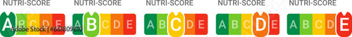 Obraz na płótnie nutri-score set - food nutrition label, symbol of healthy eating w salonie