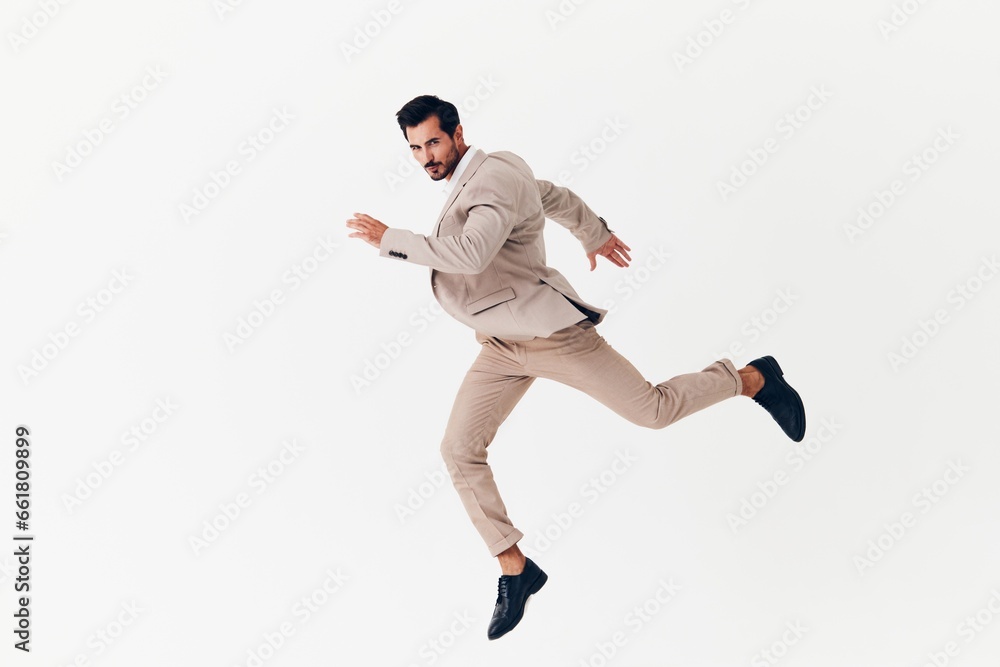 man office running suit victory happy winner beige smiling businessman business man office running suit victory happy winner beige smiling businessman business