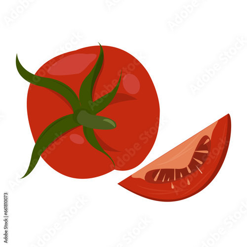 tomato with leaves, tomato vegetable illustration, tomato illustration