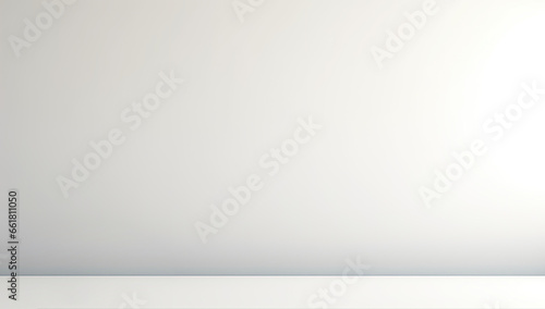 Empty white shelf on grey wall background. For display or montage your products. High quality photo