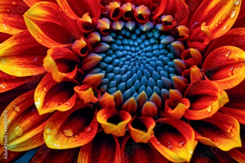 A vivid close-up of a vibrant flower. Generative AI