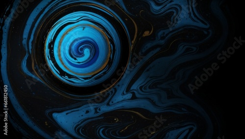 (4K) Abstract Oil Surface texture wallpaper/background, Black & Blue , AI