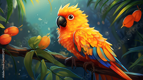 Tropical cute bird