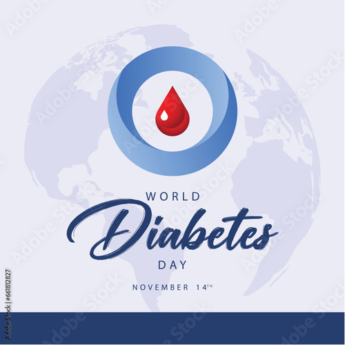 World diabetes day. Blood drop vector illustration. Suitable for templates, web, social media, greeting cards etc