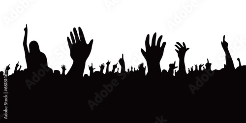 audience in concert silhouette. people crowd in festival icon, sign and symbol.
