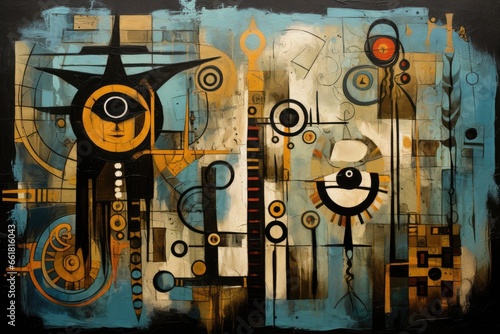 Abstraction using symbols of Egyptian mythology photo