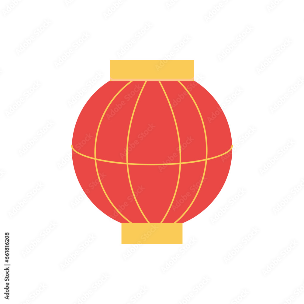 red Chinese lantern with gold. Vector cartoon red Chinese lantern with gold. Vector cartoon