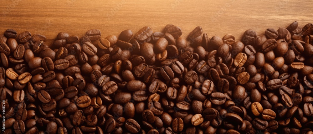 Fototapeta premium coffee beans background, roasted robusta arabica, ai generated