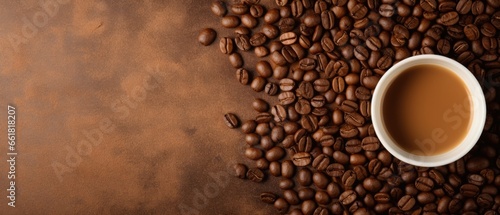 coffee beans background with copy space  roasted robusta arabica  ai generated