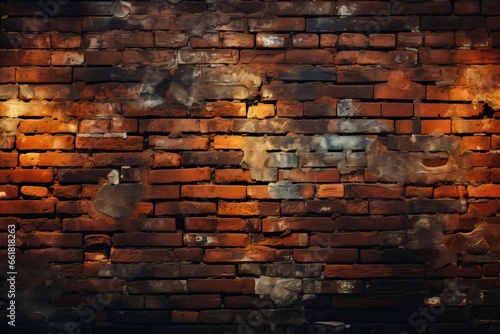 A dark red brick wall
