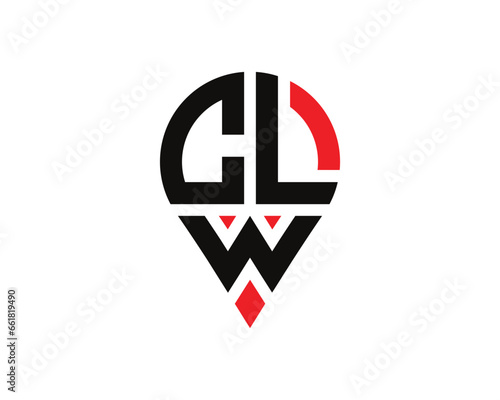 Free Download CLW letter location shape logo design. CLW letter location logo simple design. - GFXLoad