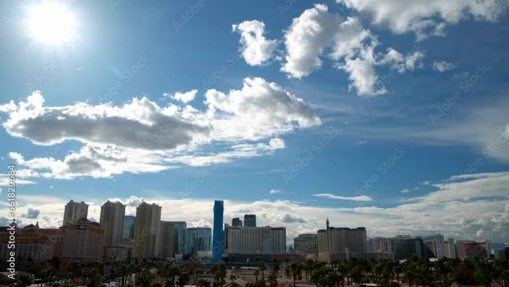 Majestic 4K Las Vegas Skyline Amidst Clouds Majestic 4K Las Vegas Skyline Amidst Clouds