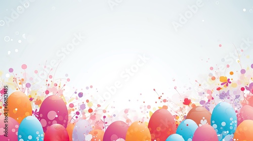 easter decoration  colorful easter eggs illustration background  ai generated
