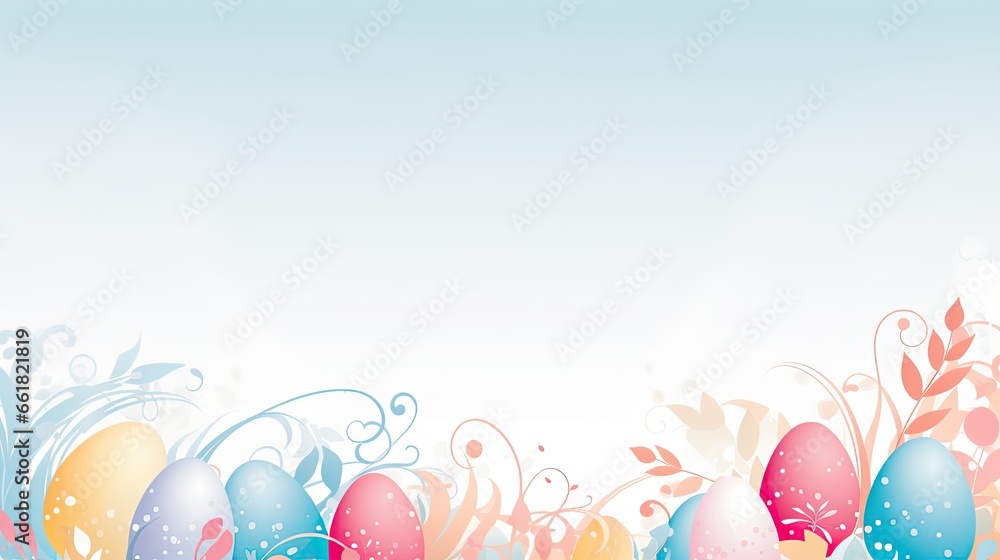 easter decoration, colorful easter eggs illustration background, ai generated