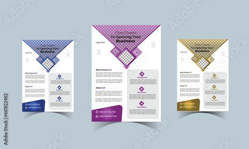 modern creative colorful business flyer template design.