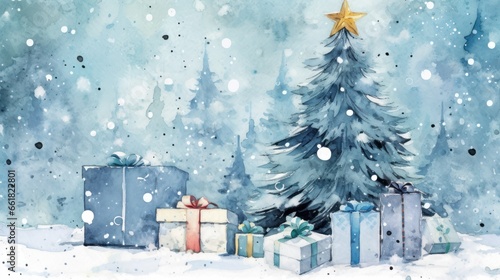Christmas snow background © Viktor