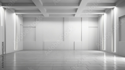 Beautiful abstract architecture background. Modern white room