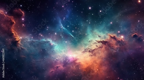 Colorful space galaxy cloud nebula © Viktor