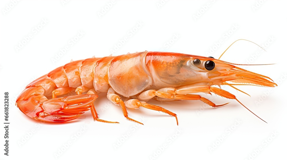 close up prawn is isolated on white background close up prawn is isolated on white background
