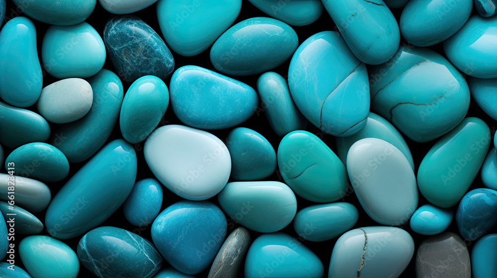 Turquoise pebble background 