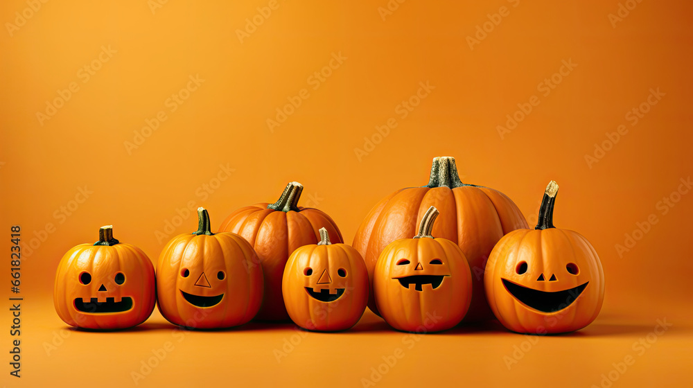Halloween pumpkins on a lime background. Halloween pumpkins on a lime background.