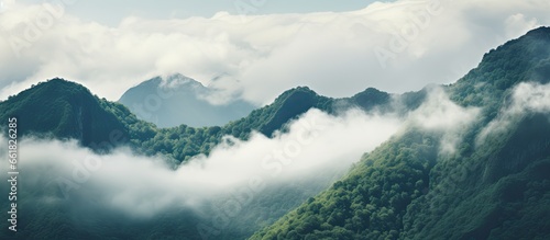 Misty mountain With copyspace for text