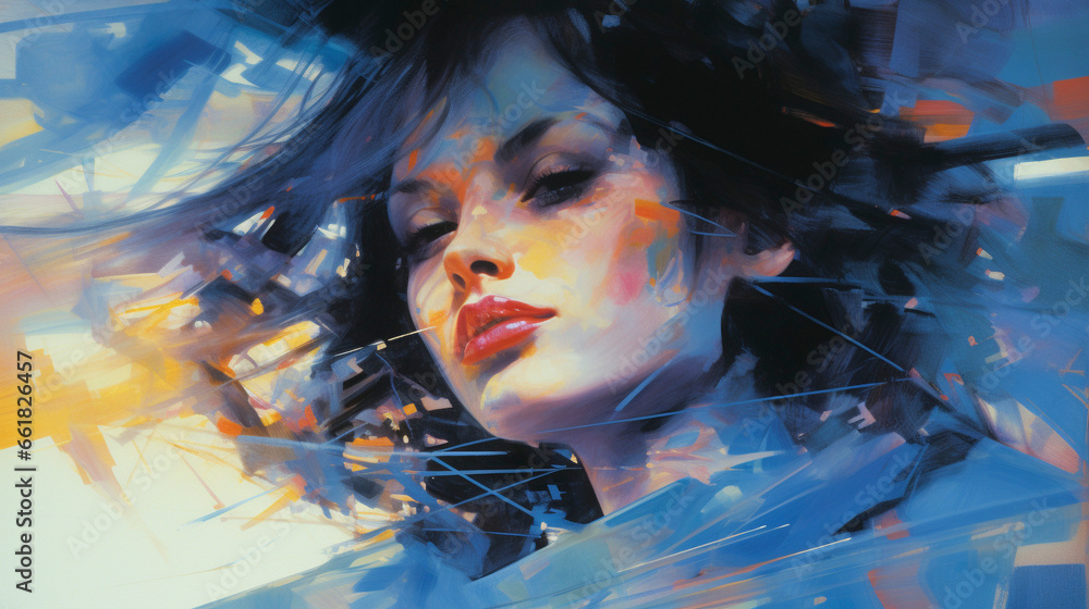 Radiant Positivity: Abstract Portrait of Happiness, Generative AI Radiant Positivity: Abstract Portrait of Happiness, Generative AI