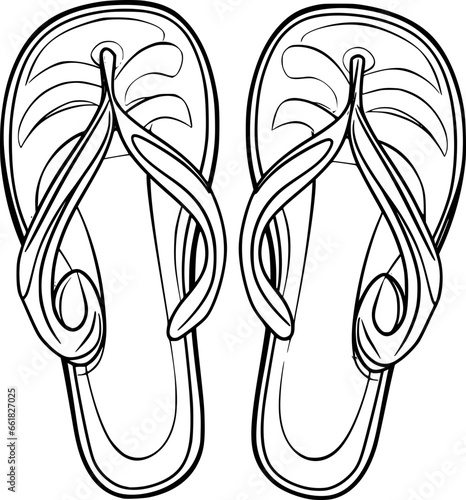 outline of flip flop for coloring page