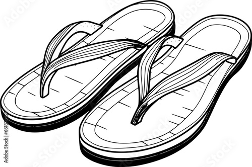 outline of flip flop for coloring page