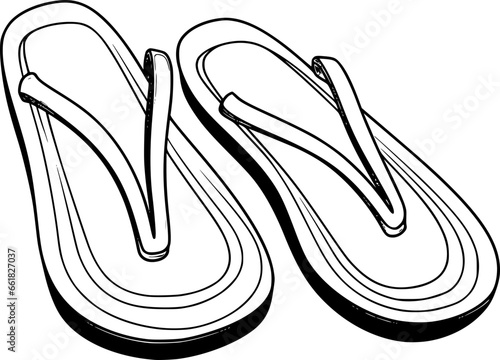 outline of flip flop for coloring page