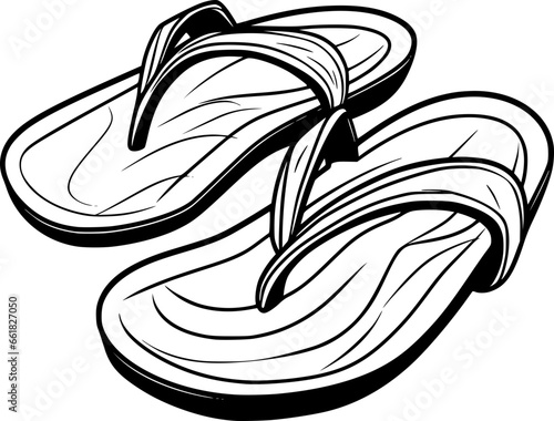 outline of flip flop for coloring page