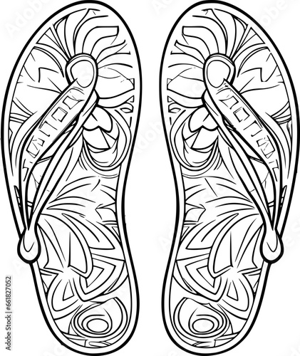 outline of flip flop for coloring page