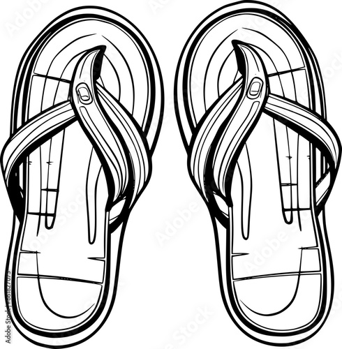 outline of flip flop for coloring page