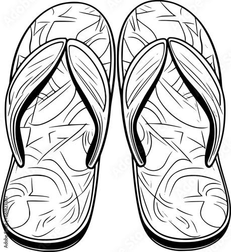 outline of flip flop for coloring page