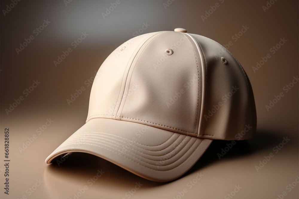 Beige baseball cap mockup template with ample space for text Beige baseball cap mockup template with ample space for text