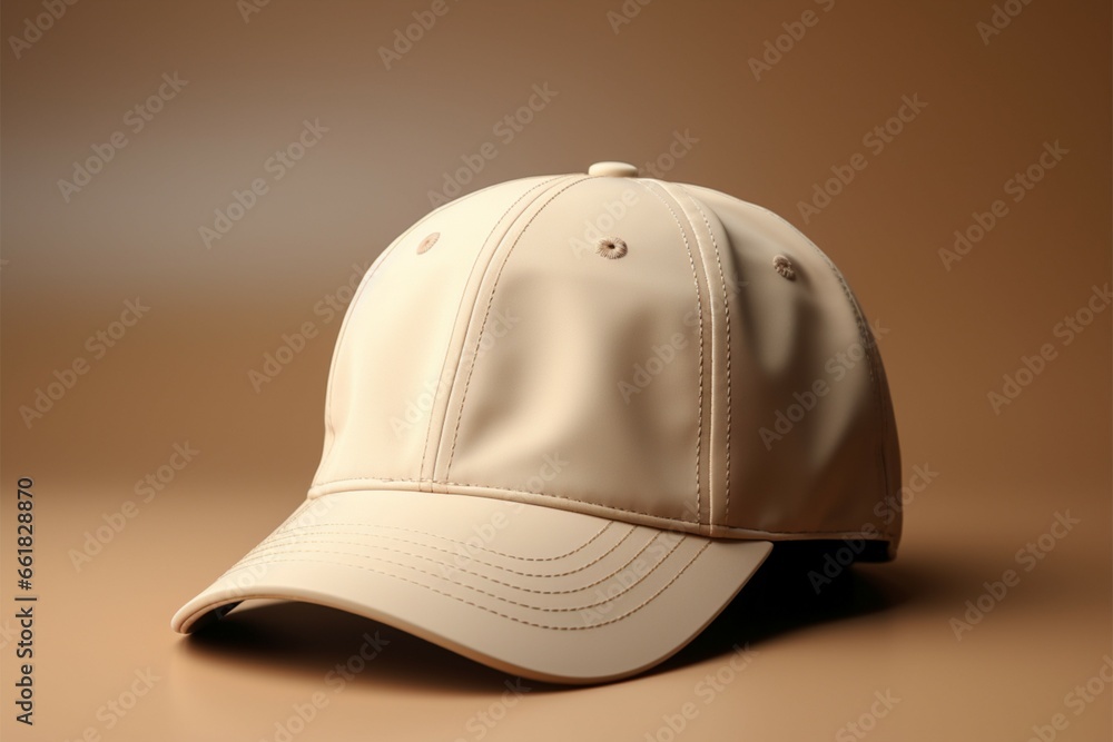 Beige blank cap on beige backdrop, ideal for text or logo Beige blank cap on beige backdrop, ideal for text or logo