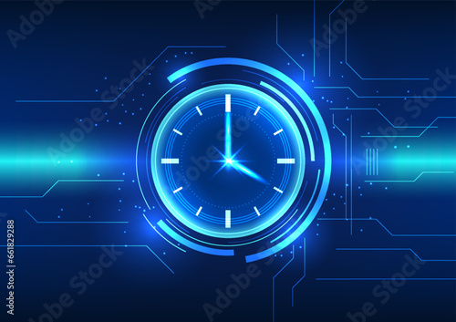 Time technology Behind the watch is a technological circuit. Shows time as a reference point within the organization for work.