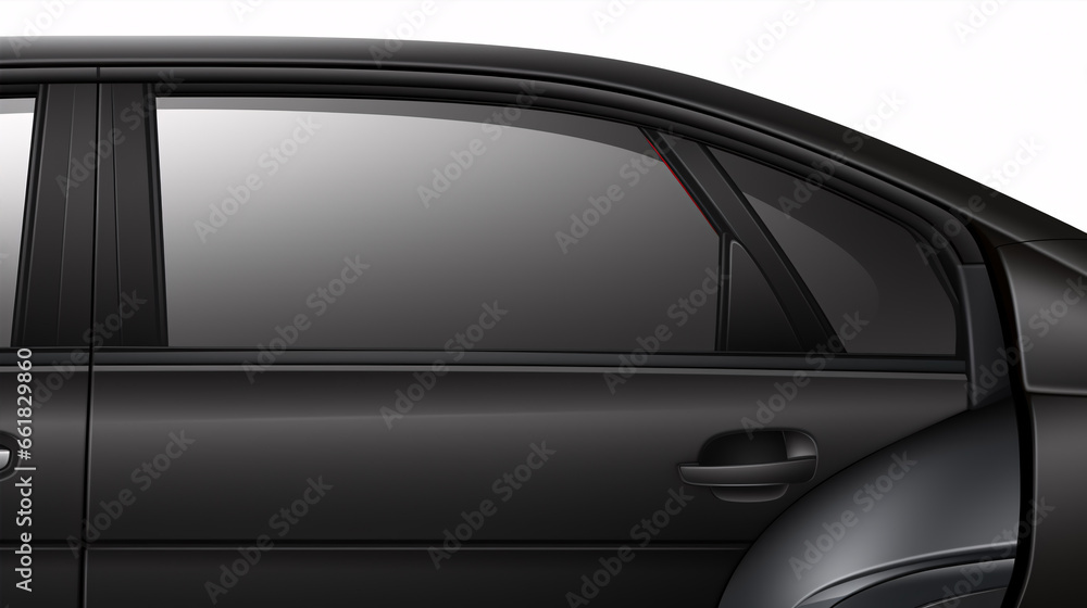 A vehicle window template in the form of a car model.