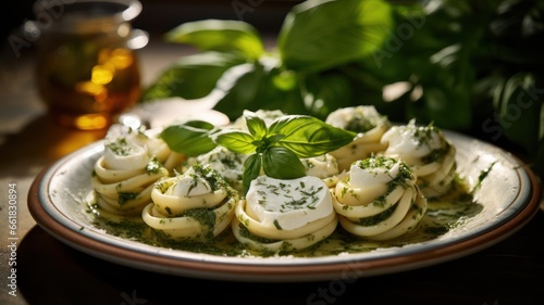 Whirls of butter infused with basil, ready to elevate any dish