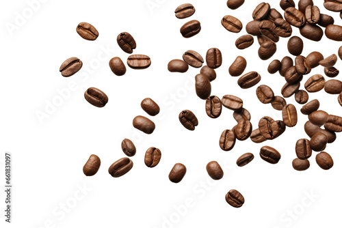 Coffee beans isolated on transparent background cutout PNG