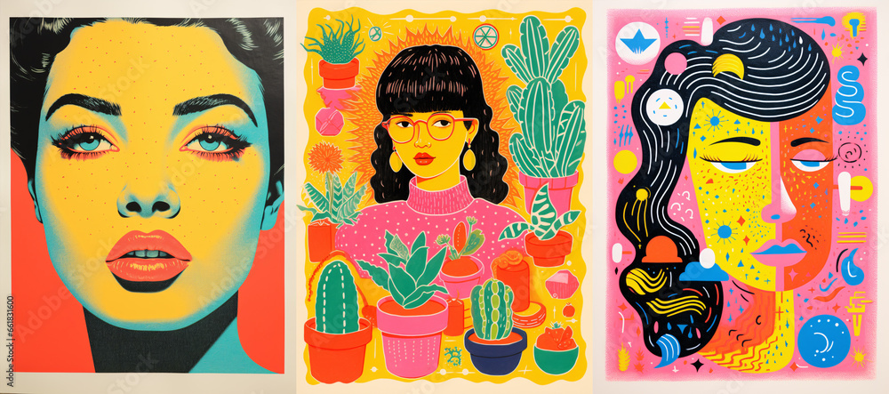 With this creative mix of hand-drawn illustrations, textured paper, and bright Risograph printing, you can experience a one-of-a-kind artwork.