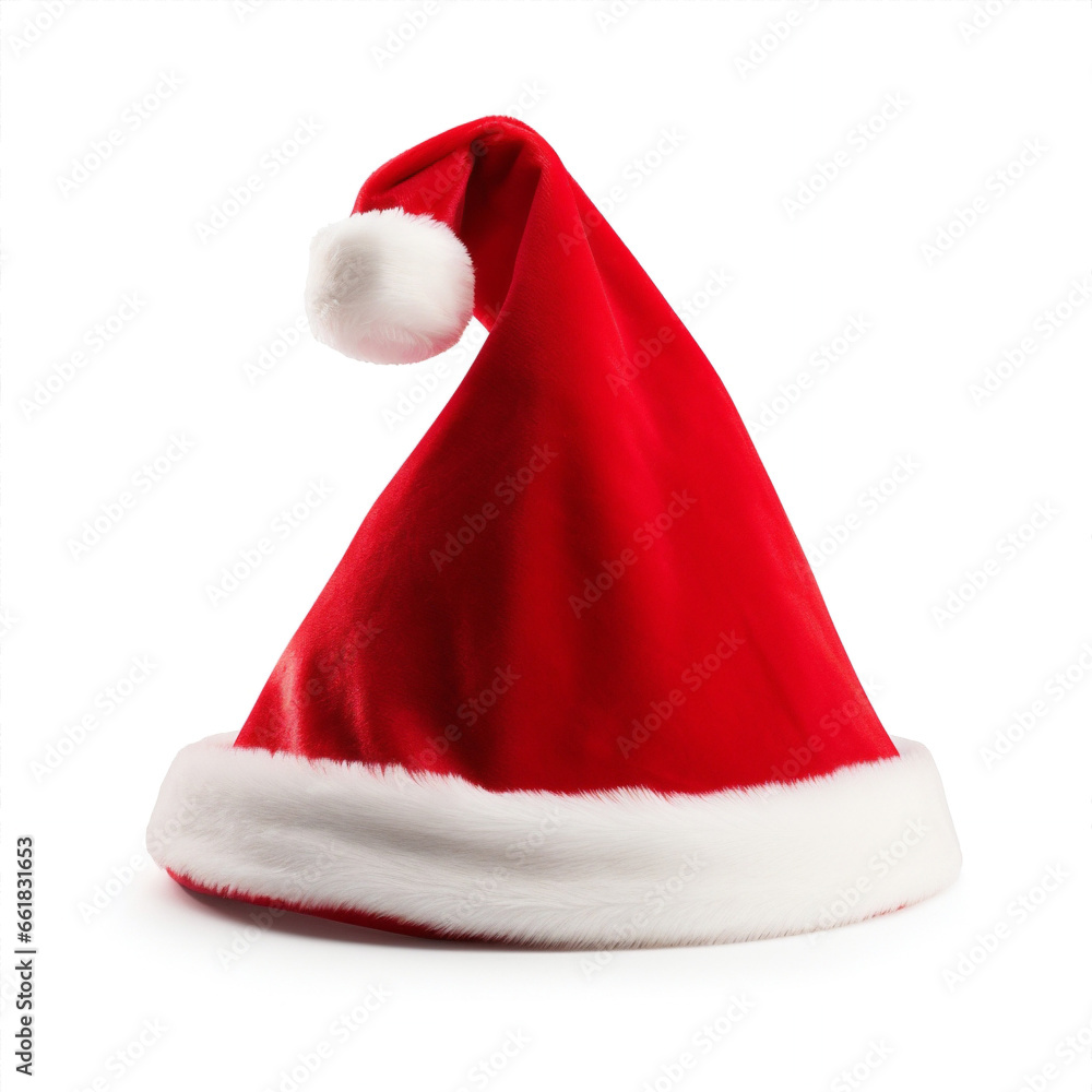 Santa hat red claus christmas fur white Santa hat red claus christmas fur white