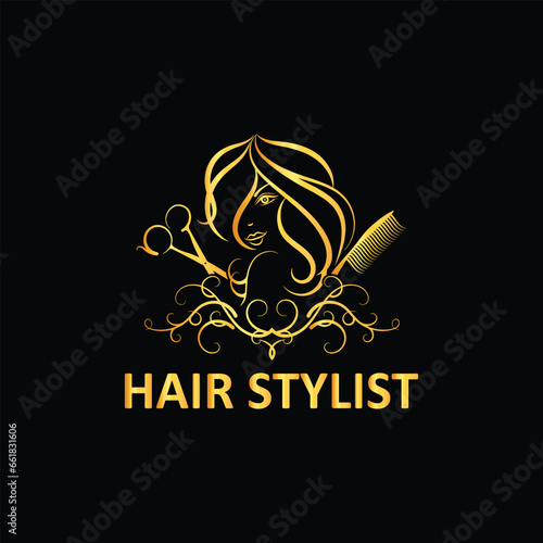 hair cutting and body hair removal logo design vector
