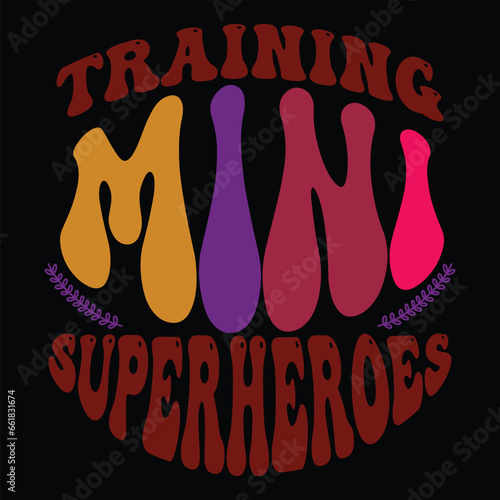 Print Training Mini Superheroes illustration.
