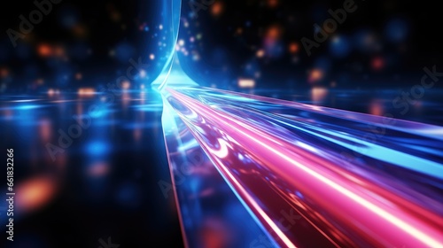 3d rendering abstract neon arrow turn right