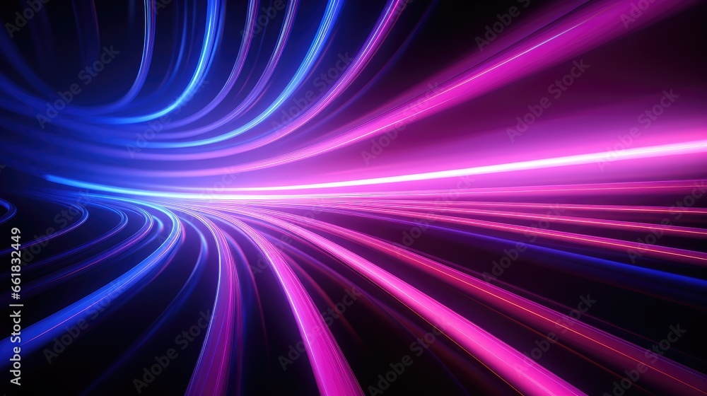 3d render abstract neon background  pink blue glowing