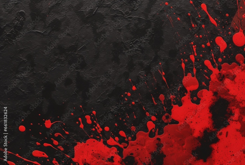 black cement texture background with red watercolor drips or splashes. generative ai black cement texture background with red watercolor drips or splashes. generative ai