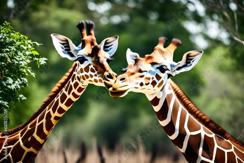giraffes in the zoo