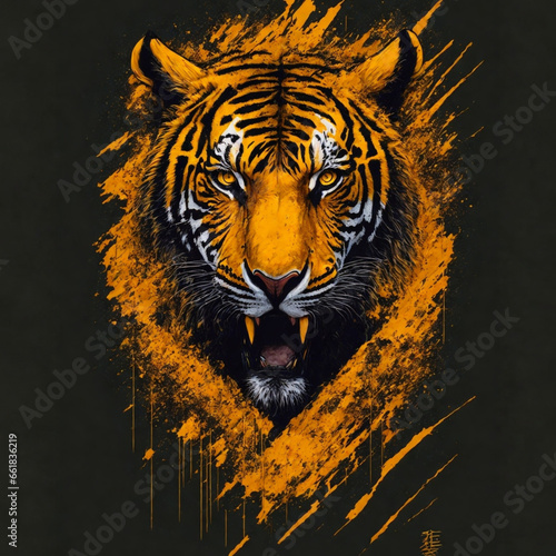 Cabeza de Tigre Majestuosa: Elegante Logo para tu Marca photo